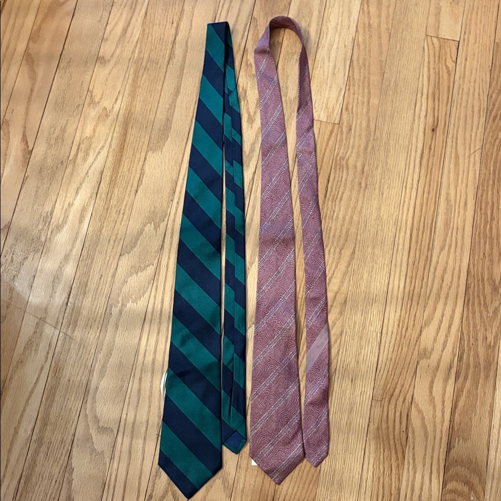 LOT of 2 Vintage 100% Silk Neckties Valentino and Liberty Brand